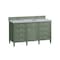 James Martin Vanities Brittany 60in Single Vanity, Smokey Celadon w/ 3 CM Carrara Marble Top 650-V60S-SC-3CAR - alternate 5